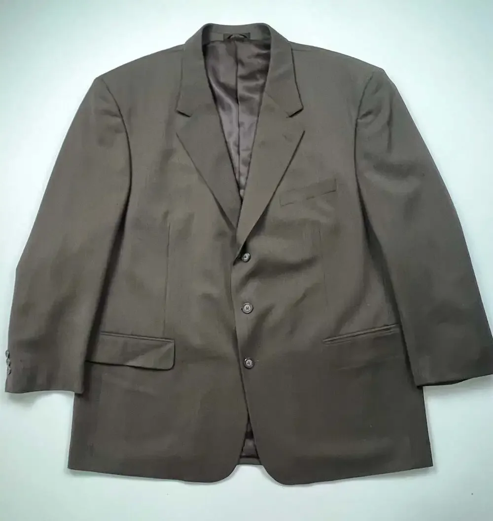 Oleg Cassini Men's Three-Button 100% Wool Blazer Suit Jacket 48R